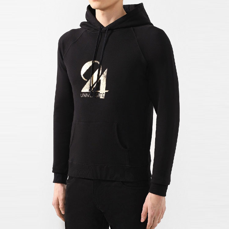 Details for SAINT LAURENT  Black Digital Logo Print Hoodie 557924YBEA21039