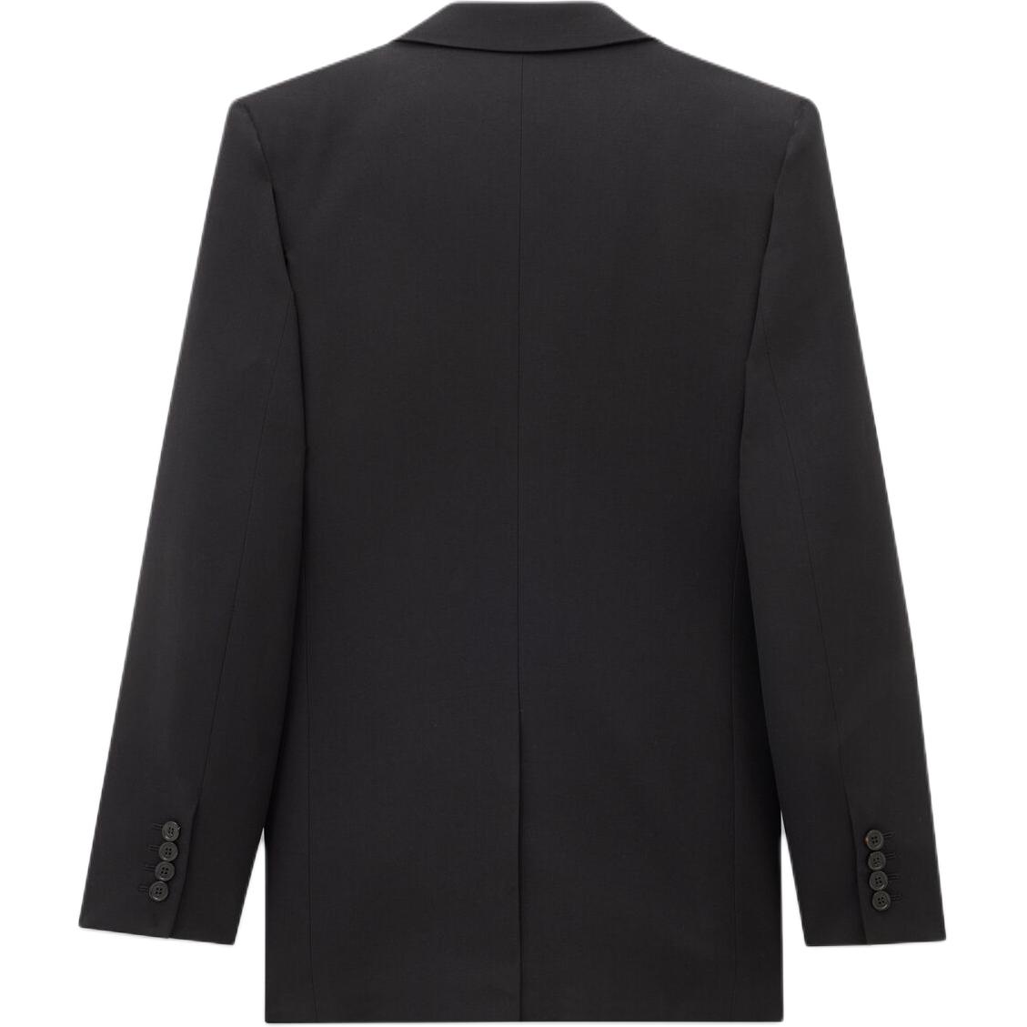 Saint Laurent  Black Double-Breasted Blazer Jacket with Notched Lapels. 801873Y404W1000 圖 3