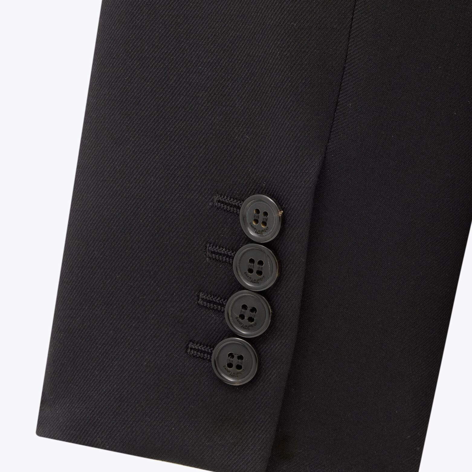 Saint Laurent  Black Double-Breasted Blazer Jacket with Notched Lapels. 801873Y404W1000 圖 4