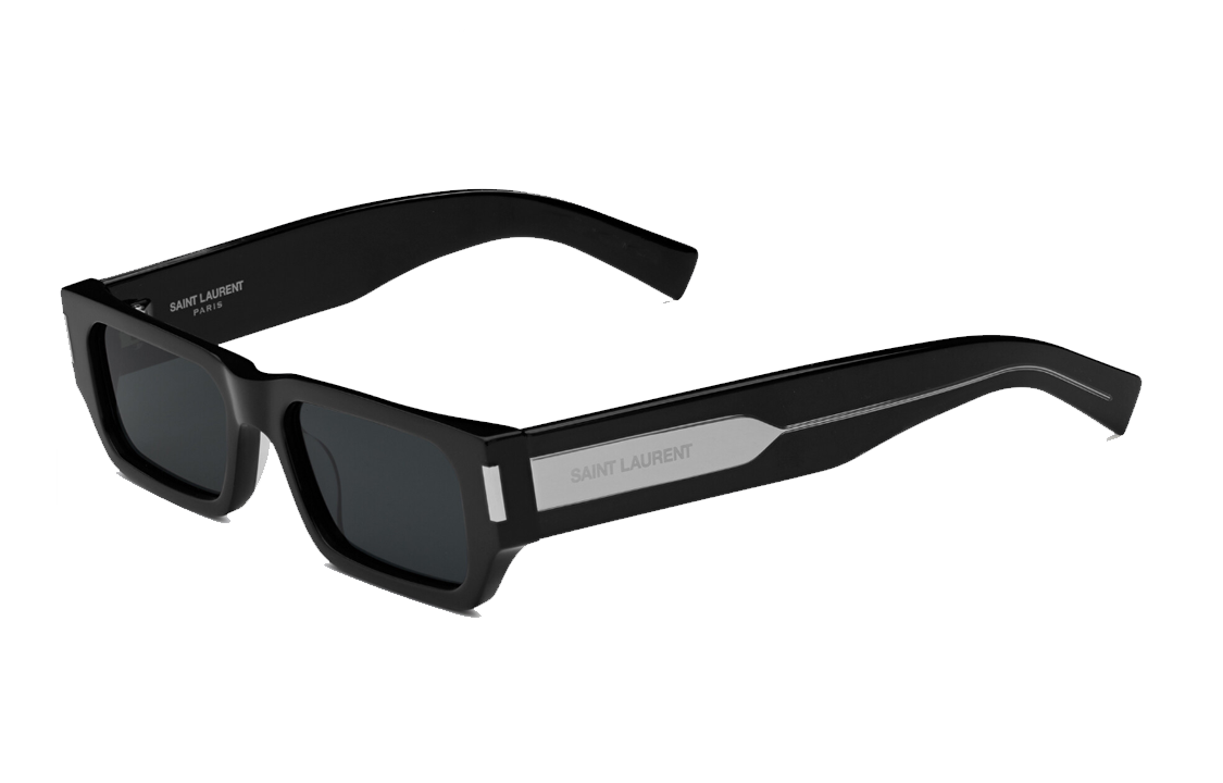 Order SAINT LAURENT  Black Irregular Sunglasses with Logo Acetate Frame. 779820Y99601033