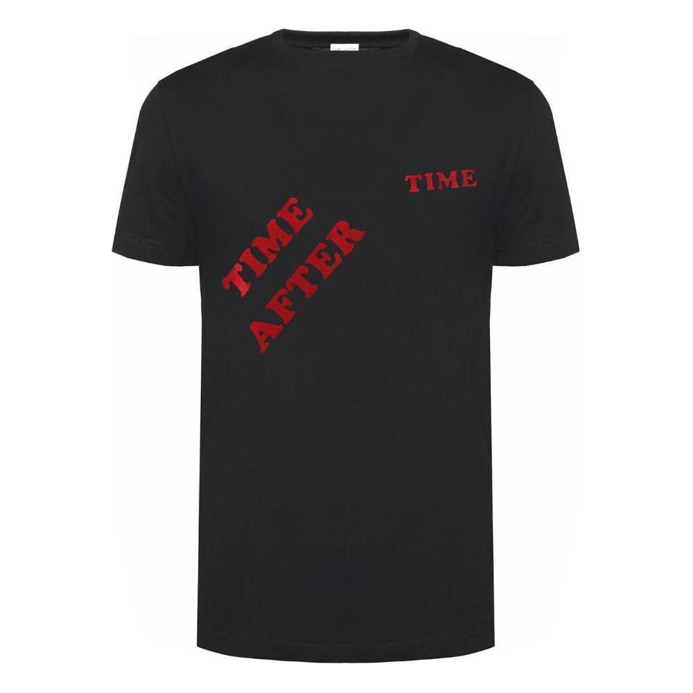 SAINT LAURENT  Black Logo Embroidered Crewneck Loose Fit T-Shirt. 500637YB2MG6403