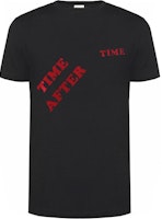 SAINT LAURENT Black Logo Embroidered Crewneck Loose Fit T-Shirt. 500637YB2MG6403 SAINT LAURENT Black Logo Embroidered Crewneck Loose Fit T-Shirt. 500637YB2MG6403