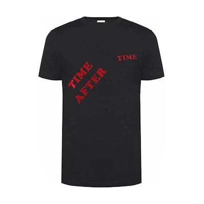 SAINT LAURENT Black Logo Embroidered Crewneck Loose Fit T-Shirt. 500637YB2MG6403