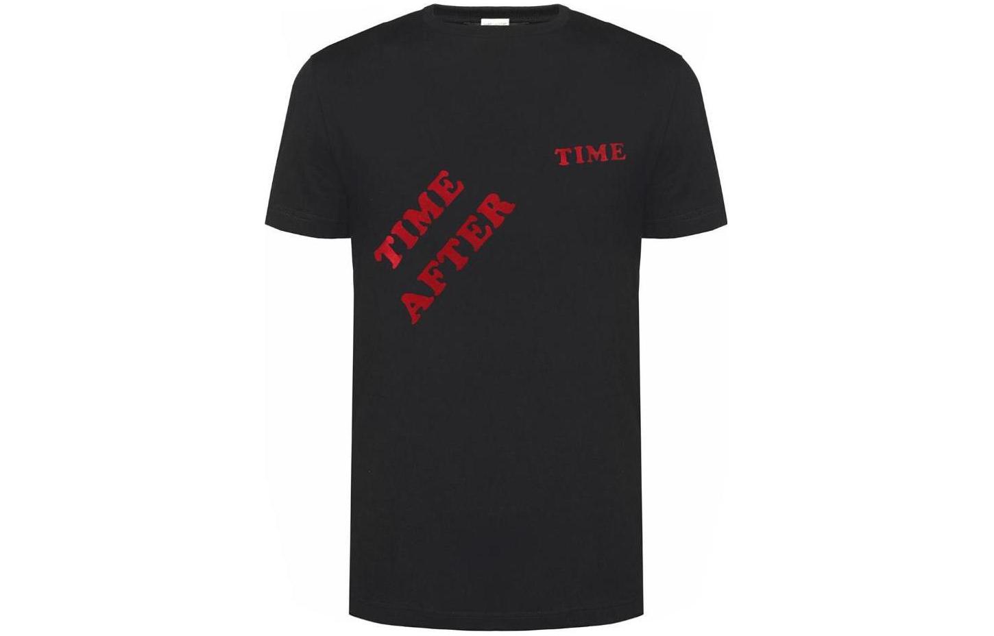 Order SAINT LAURENT Kaos Hitam Logo Bordir Crewneck Loose Fit. 500637YB2MG6403