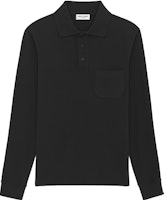 Saint Laurent Black Long Sleeve Polo Shirt with Chest Pocket. 750525Y37HC1000 Saint Laurent Black Long Sleeve Polo Shirt with Chest Pocket. 750525Y37HC1000