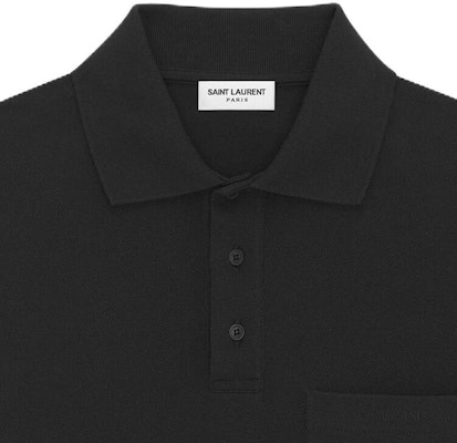 Saint Laurent Polo Lengan Panjang Hitam dengan Saku Dada. 750525Y37HC1000 Cheap Saint Laurent Polo Lengan Panjang Hitam dengan Saku Dada. 750525Y37HC1000