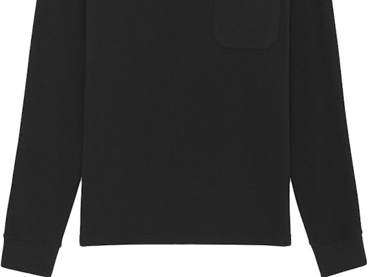 Saint Laurent Polo Lengan Panjang Hitam dengan Saku Dada. 750525Y37HC1000 1