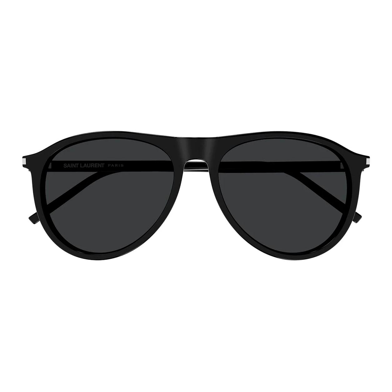 Saint Laurent  Black Oval Acetate Sunglasses with Letter Logo Temples. SL667001 圖 3