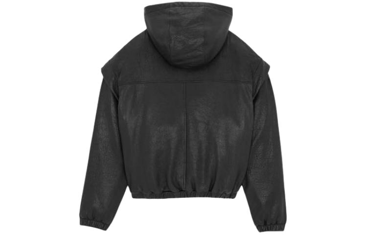 Lookbook SAINT LAURENT  Black Oversized Hooded Pullover Long-Sleeve Sweatshirt 778487YCNF21000