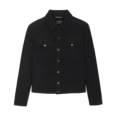 SAINT LAURENT Black Single-Breasted Long Sleeve Jacket SS22 Collection. 695177-Y04EB-1025