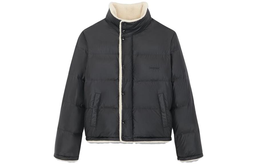 SAINT LAURENT  Black Solid Color Slim Fit Down Jacket 745644Y9G121001