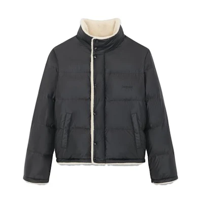SAINT LAURENT Black Solid Color Slim Fit Down Jacket 745644Y9G121001