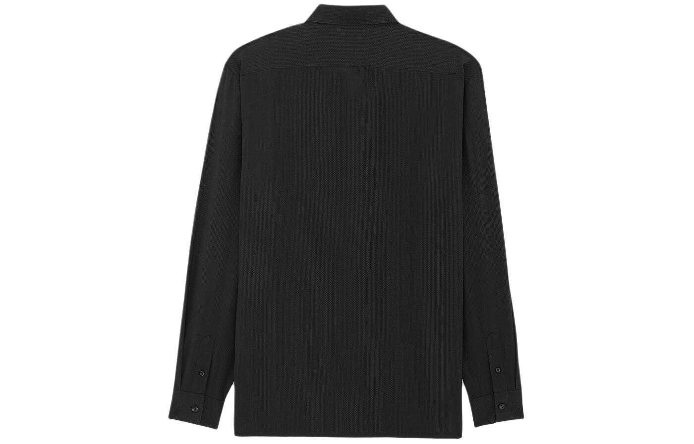 Lookbook SAINT LAURENT 黑色純色長袖襯衫 774775Y1I501000