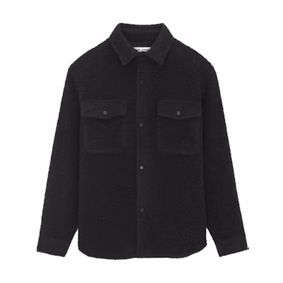 SAINT LAURENT Black Solid Pocket Long-Sleeve Button-Up Shirt 753168Y28RA1000