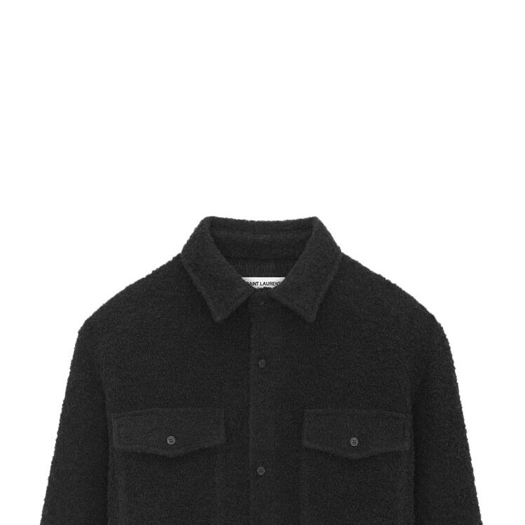 Purchase SAINT LAURENT  Black Solid Pocket Long-Sleeve Button-Up Shirt 753168Y28RA1000