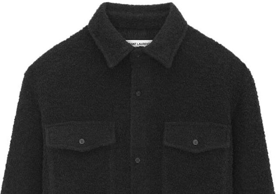 SAINT LAURENT Black Solid Pocket Long-Sleeve Button-Up Shirt 753168Y28RA1000 Purchase SAINT LAURENT Black Solid Pocket Long-Sleeve Button-Up Shirt 753168Y28RA1000