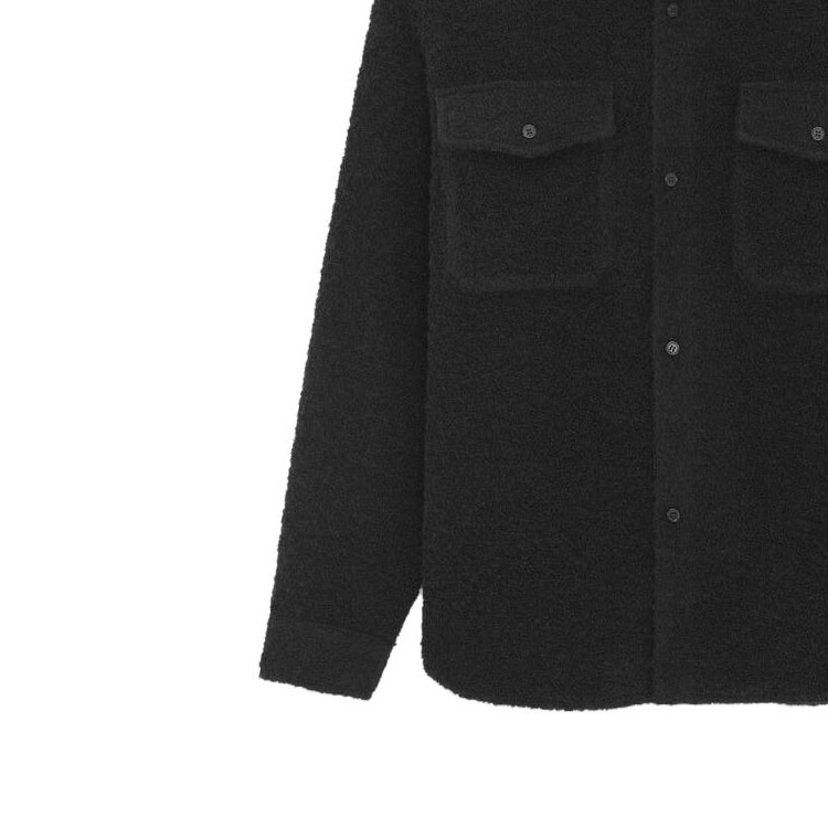 Details for SAINT LAURENT  Black Solid Pocket Long-Sleeve Button-Up Shirt 753168Y28RA1000