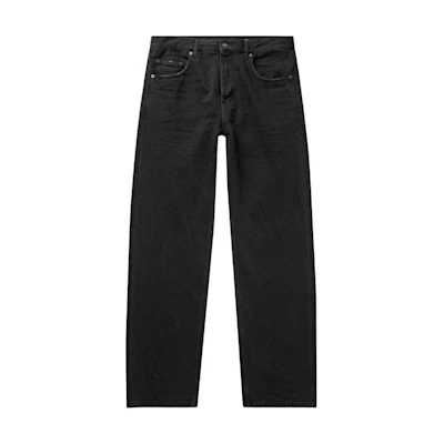 SAINT LAURENT Black Solid Straight-Leg Mid-Rise Jeans. 757276Y16PD1289