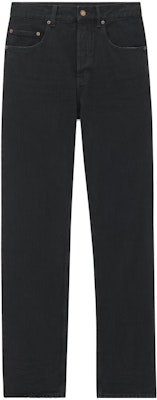 SAINT LAURENT Black Solid Straight-Leg Mid-Rise Jeans. 757276Y16PD1289 Order SAINT LAURENT Black Solid Straight-Leg Mid-Rise Jeans. 757276Y16PD1289