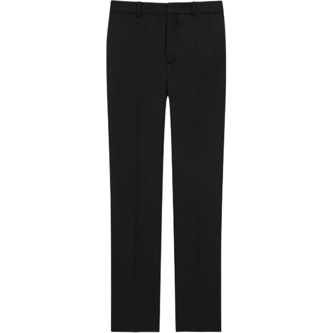 Order Saint Laurent Pantalones Negros Rectos con Bolsillos Laterales con Cremallera 800456Y404W1000
