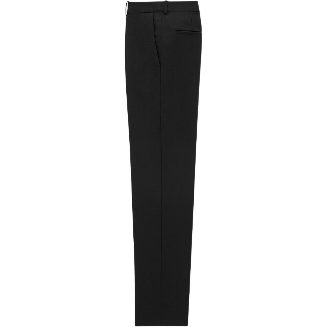 Lookbook Saint Laurent Pantalones Negros Rectos con Bolsillos Laterales con Cremallera 800456Y404W1000
