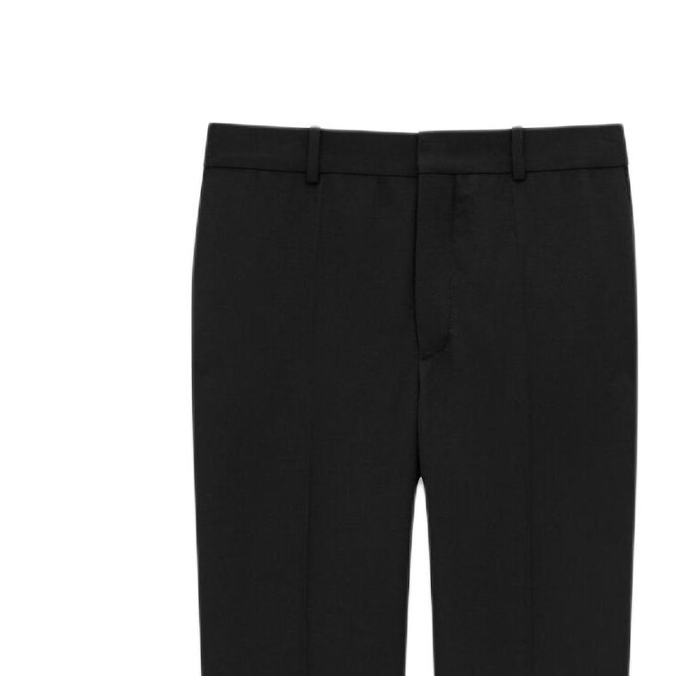 Shop Saint Laurent Pantalones Negros Rectos con Bolsillos Laterales con Cremallera 800456Y404W1000