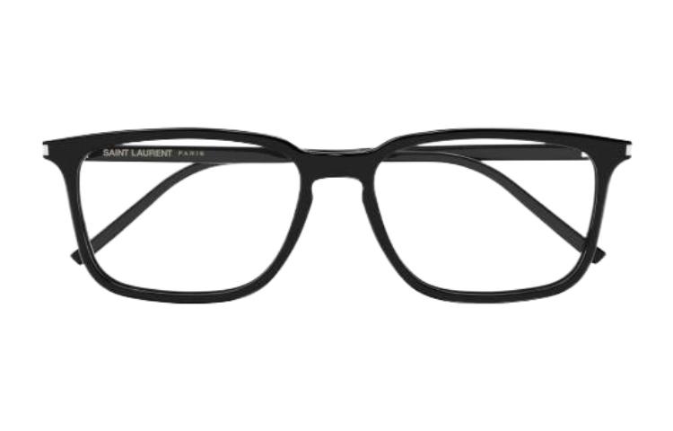 Lookbook SAINT LAURENT 黑色方形光学眼镜配实心塑料镜腿 SL645F001