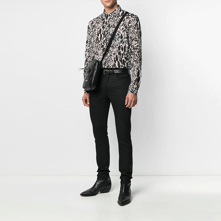 Lookbook SAINT LAURENT  Black Straight-Leg Mid-Rise Jeans SS22. 601478YO5001080