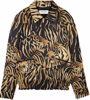 SAINT LAURENT Black Tiger Print Zip-Up Casual Jacket Long Sleeve. 695632Y2E879664 SAINT LAURENT Black Tiger Print Zip-Up Casual Jacket Long Sleeve. 695632Y2E879664