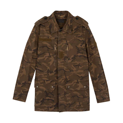 SAINT LAURENT Camouflage Long Sleeve Jacket Brown 530345Y779T3253