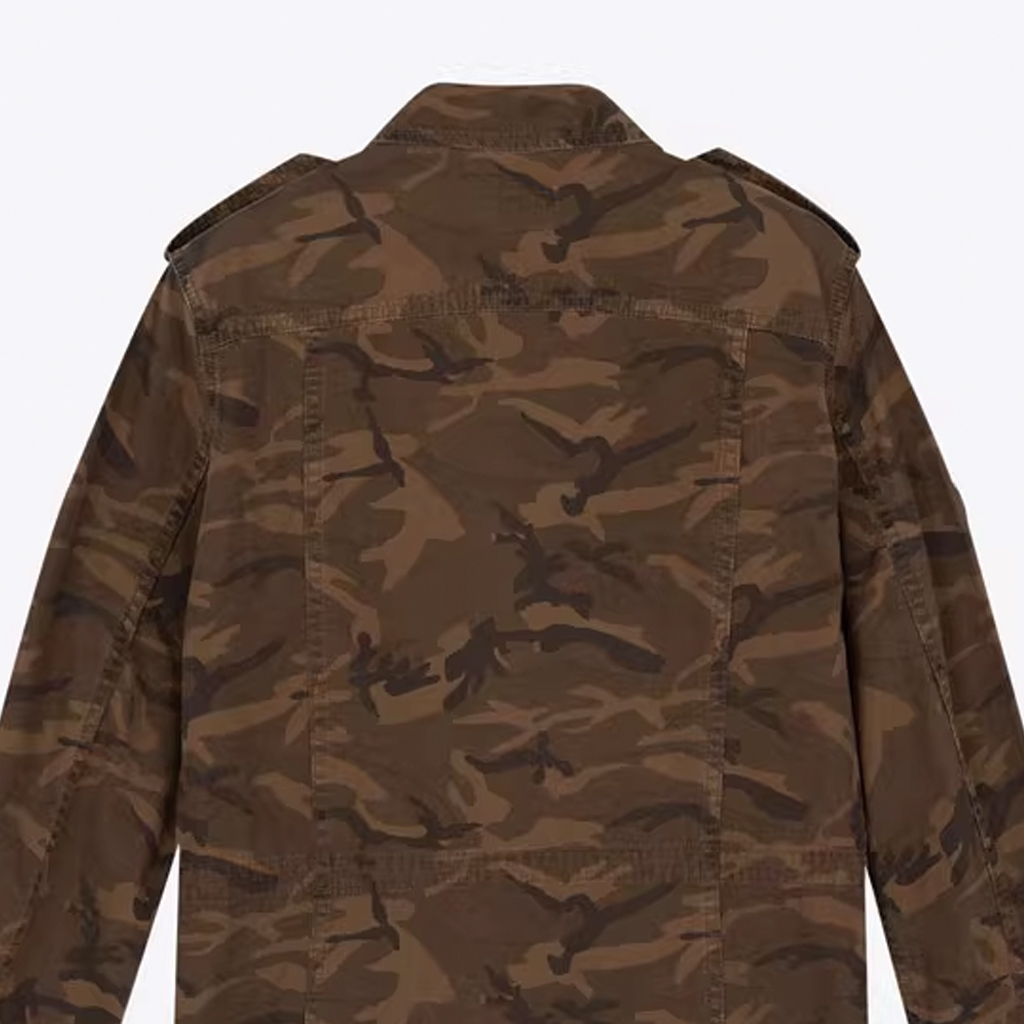 Sizing SAINT LAURENT  Camouflage Long Sleeve Jacket Brown 530345Y779T3253