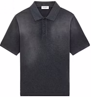 SAINT LAURENT Dark Gray Polo Shirt with Logo Embroidery. 751102Y37HC1406 SAINT LAURENT Dark Gray Polo Shirt with Logo Embroidery. 751102Y37HC1406