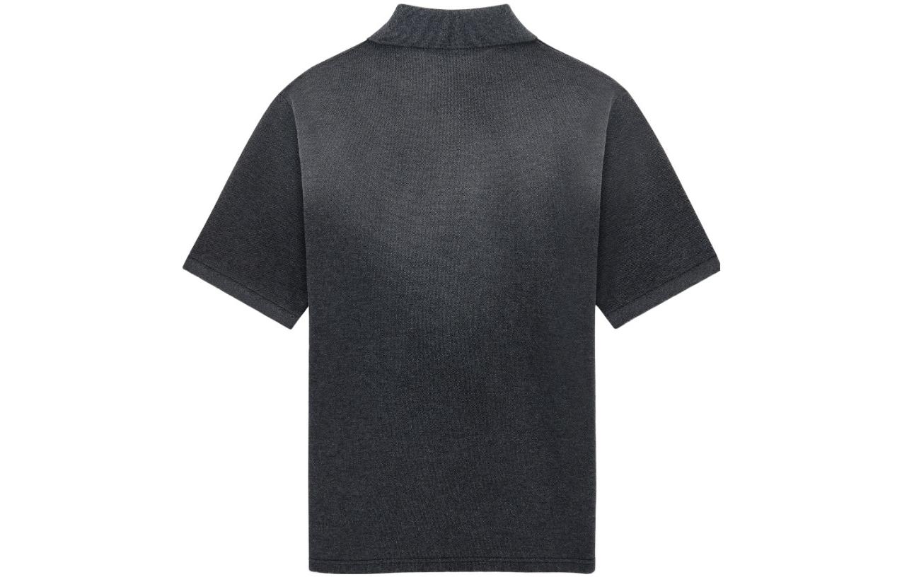 Lookbook 생로랑 다크 그레이 로고 자수 폴로 셔츠. 751102Y37HC1406