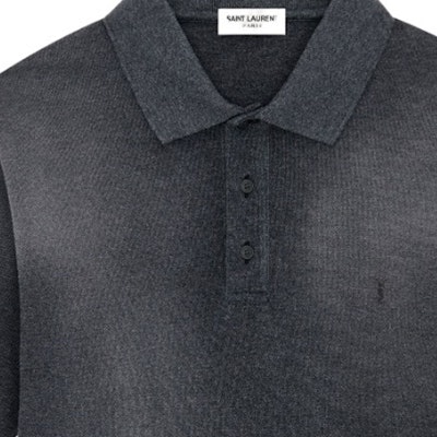 SAINT LAURENT 深灰色刺繡Logo Polo衫。 751102Y37HC1406 Cheap SAINT LAURENT 深灰色刺繡Logo Polo衫。 751102Y37HC1406