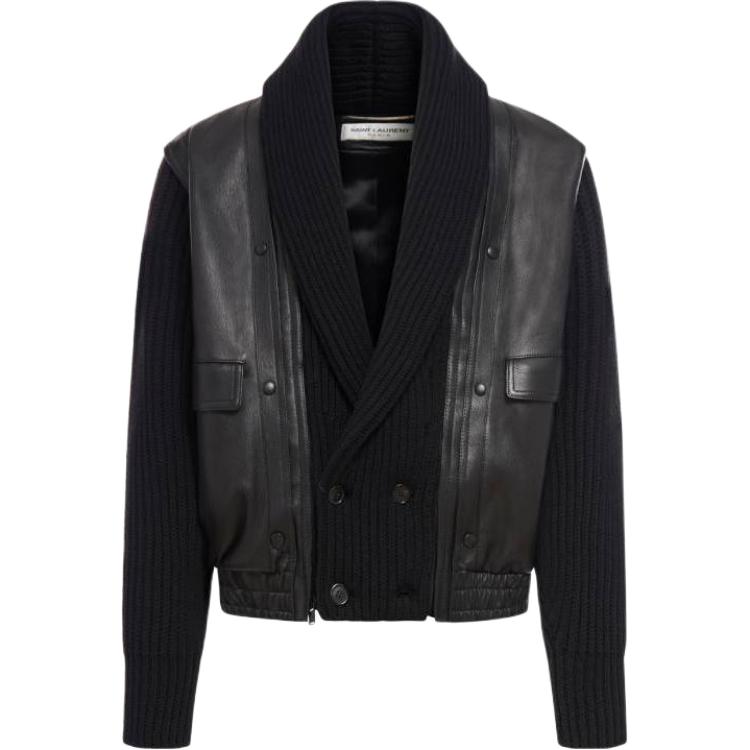 SAINT LAURENT  Double-Breasted Black Casual Jacket. 751828YCPG21000