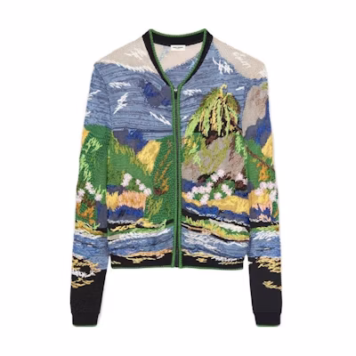 SAINT LAURENT Embroidered Full-Zip Casual Jacket - Multicolor 648512YAYP21016