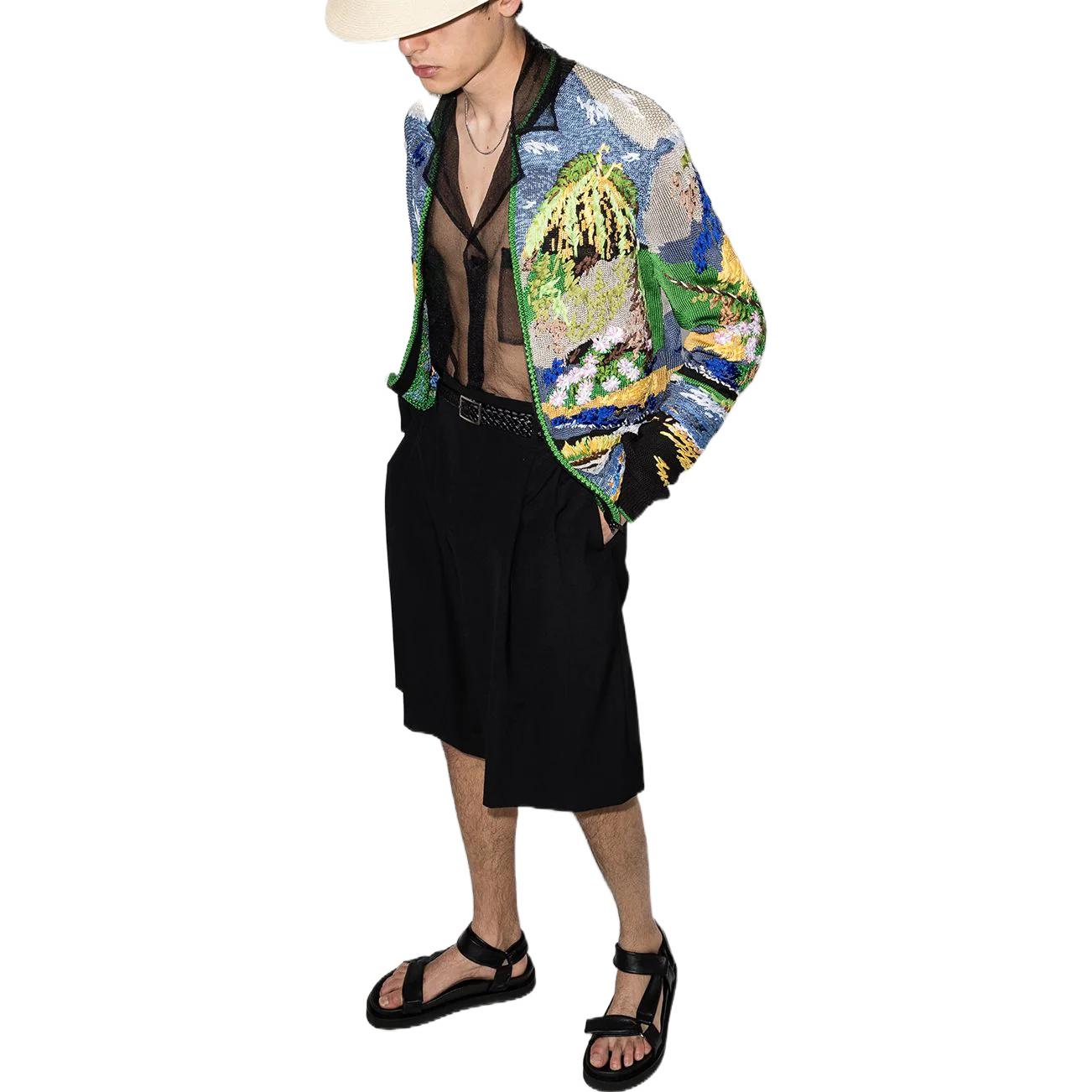 Lookbook サンローラン 刺繍入り フルジップ カジュアルジャケット - マルチカラー 648512YAYP21016