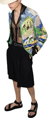 サンローラン 刺繍入り フルジップ カジュアルジャケット - マルチカラー 648512YAYP21016 Lookbook サンローラン 刺繍入り フルジップ カジュアルジャケット - マルチカラー 648512YAYP21016