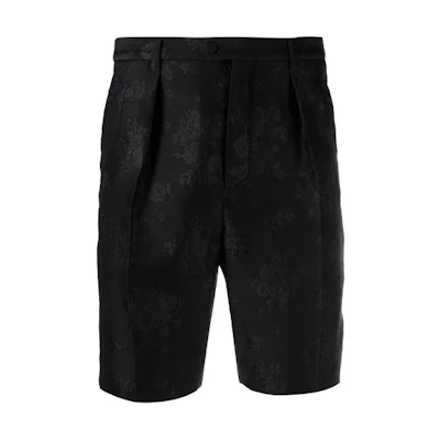 SAINT LAURENT Floral Jacquard Shorts - Black 682387Y1E011000