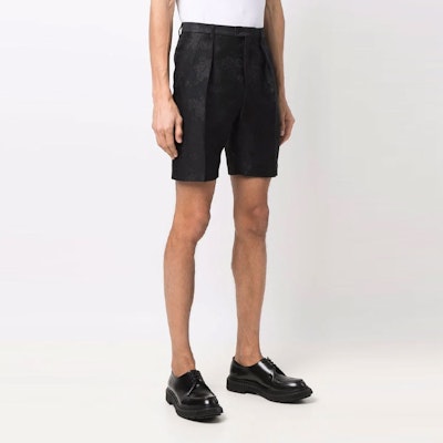 SAINT LAURENT Seluar Pendek Jacquard Bunga - Hitam 682387Y1E011000 Shop SAINT LAURENT Seluar Pendek Jacquard Bunga - Hitam 682387Y1E011000