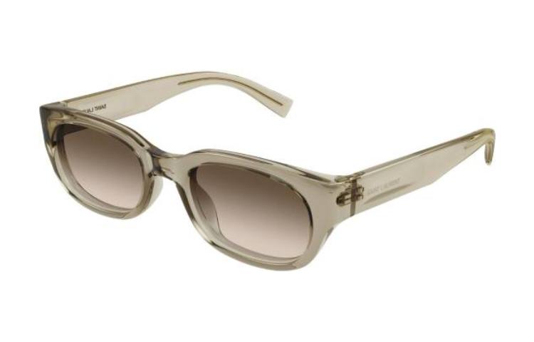 SAINT LAURENT  Irregular Acetate Brown Sunglasses SL642005