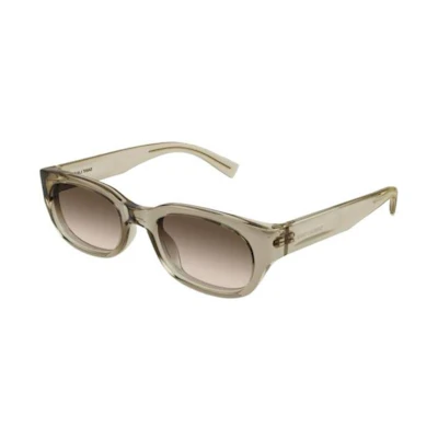 SAINT LAURENT Irregular Acetate Brown Sunglasses SL642005