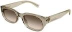 Order SAINT LAURENT 不規則棕色醋酸太陽眼鏡 SL642005