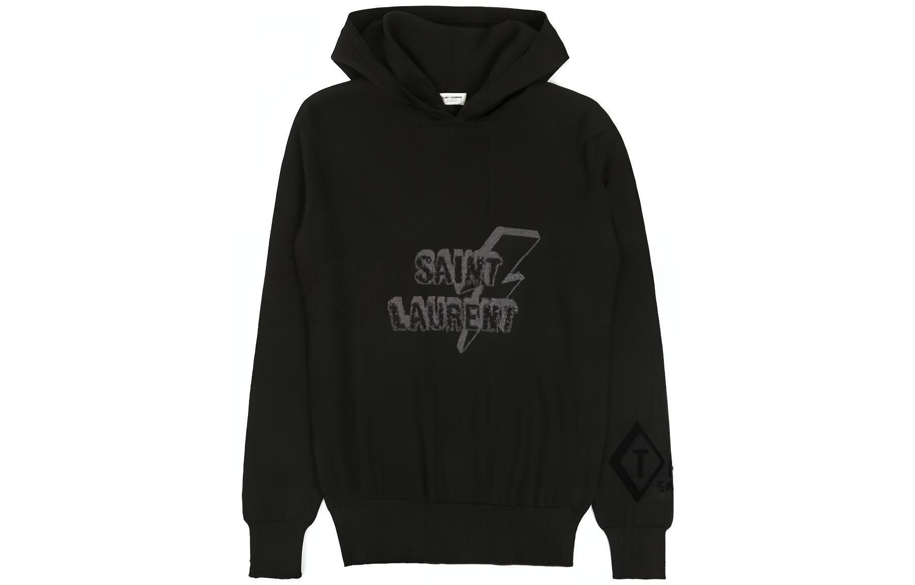 Saint Laurent  Logo Hoodie Long Sleeve Pullover Sweatshirt. 503017YA20G1073