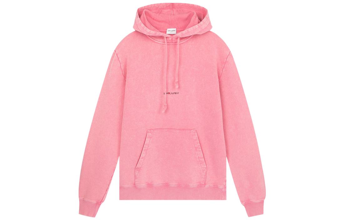 Order Saint Laurent  Pink Solid Color Drawstring Pullover Hoodie. 557555YB2YE6469