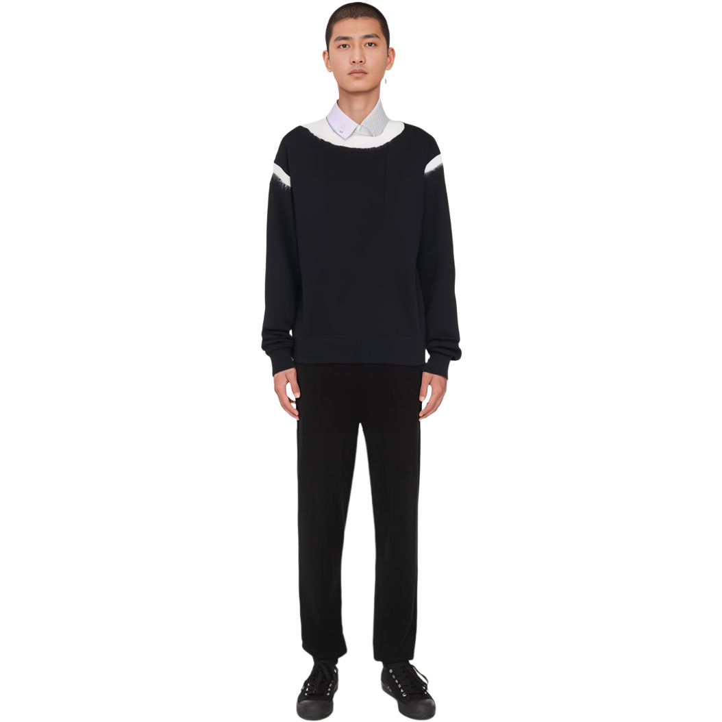 Lookbook SAINT LAURENT  Round Neck Pullover Casual Long Sleeve Sweater. 751080Y76EX1095