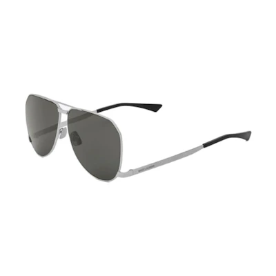 SAINT LAURENT Silver Metal Aviator Sunglasses with Logo. 779848Y99028100