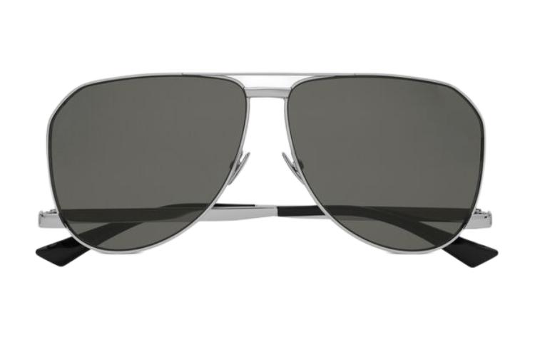 SAINT LAURENT  Silver Metal Aviator Sunglasses with Logo. 779848Y99028100 圖 3