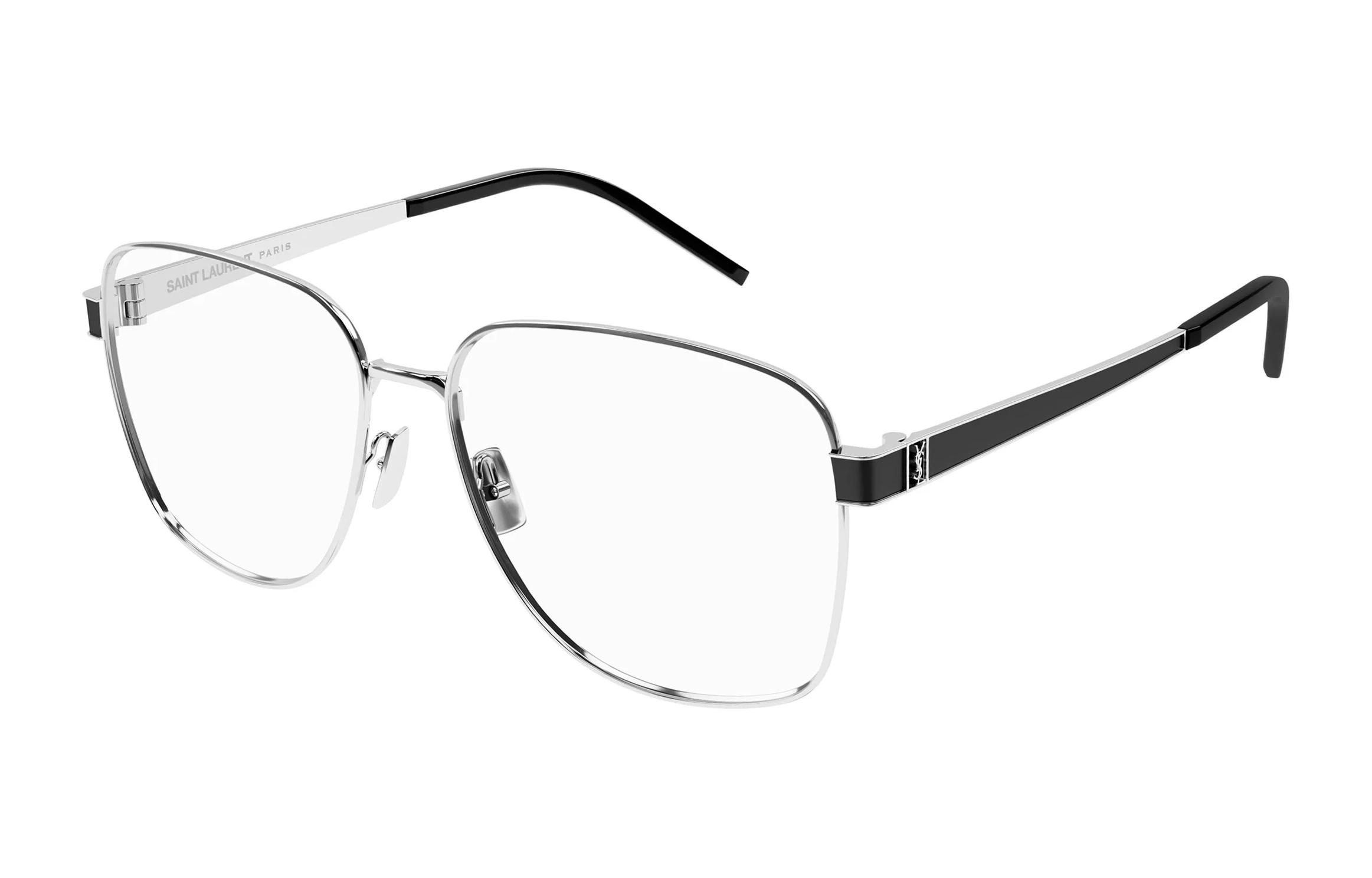 SAINT LAURENT  Silver Metal Butterfly Optical Glasses Frame. SLM134002