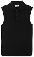 SAINT LAURENT Solid Black Sleeveless Polo Shirt 775377Y37HC1000 SAINT LAURENT Solid Black Sleeveless Polo Shirt 775377Y37HC1000